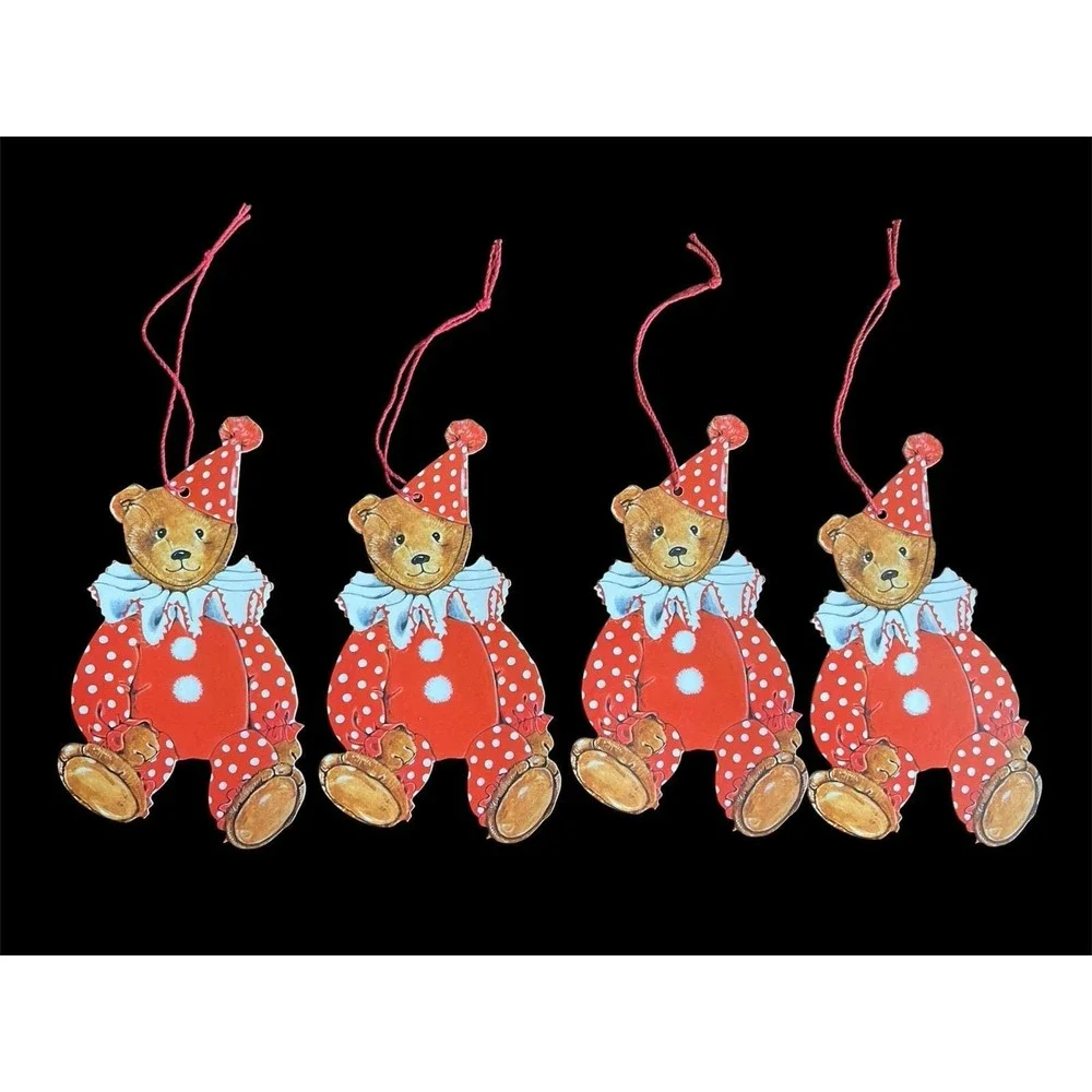 Gordon Fraser Gallery Teddy Bear Gift Tag Clown Set of 4 Unused